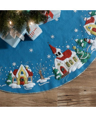 Bucilla ® Seasonal - Felt - Tree Skirt Kits - Christmas Village - 89076E