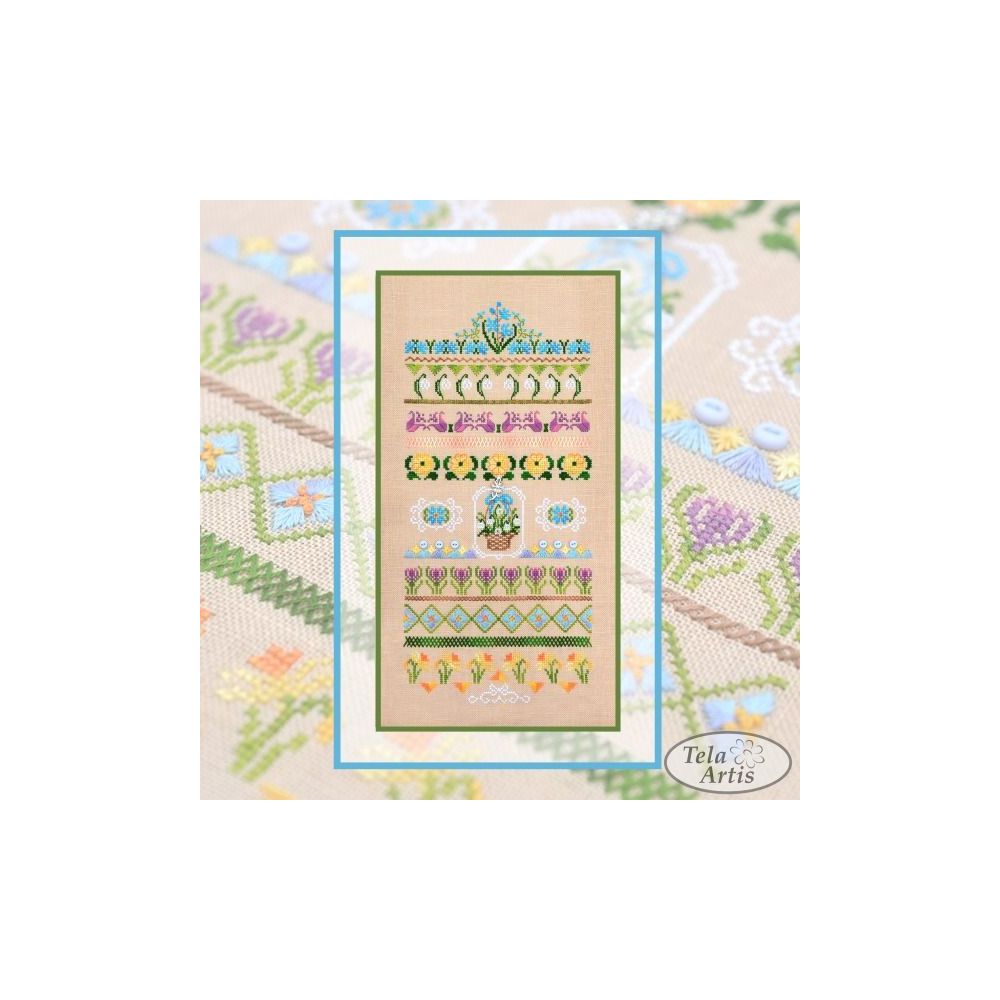 First Flowers Cross Stitch Kit – Tela Artis X-503 – Floral Embroidery Kit – Spring Sampler First Flowers Cross Stitch Kit – Tela Artis X-503 – Floral Embroidery Kit – Spring Sampler