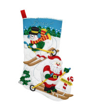 Bucilla ® Seasonal - Felt - Stocking Kits - Downhill Skiers - 86932E