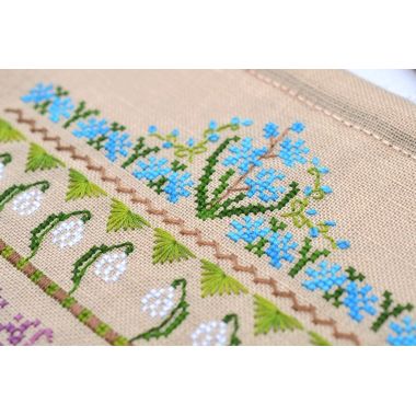 First Flowers Cross Stitch Kit – Tela Artis X-503 – Floral Embroidery Kit – Spring Sampler