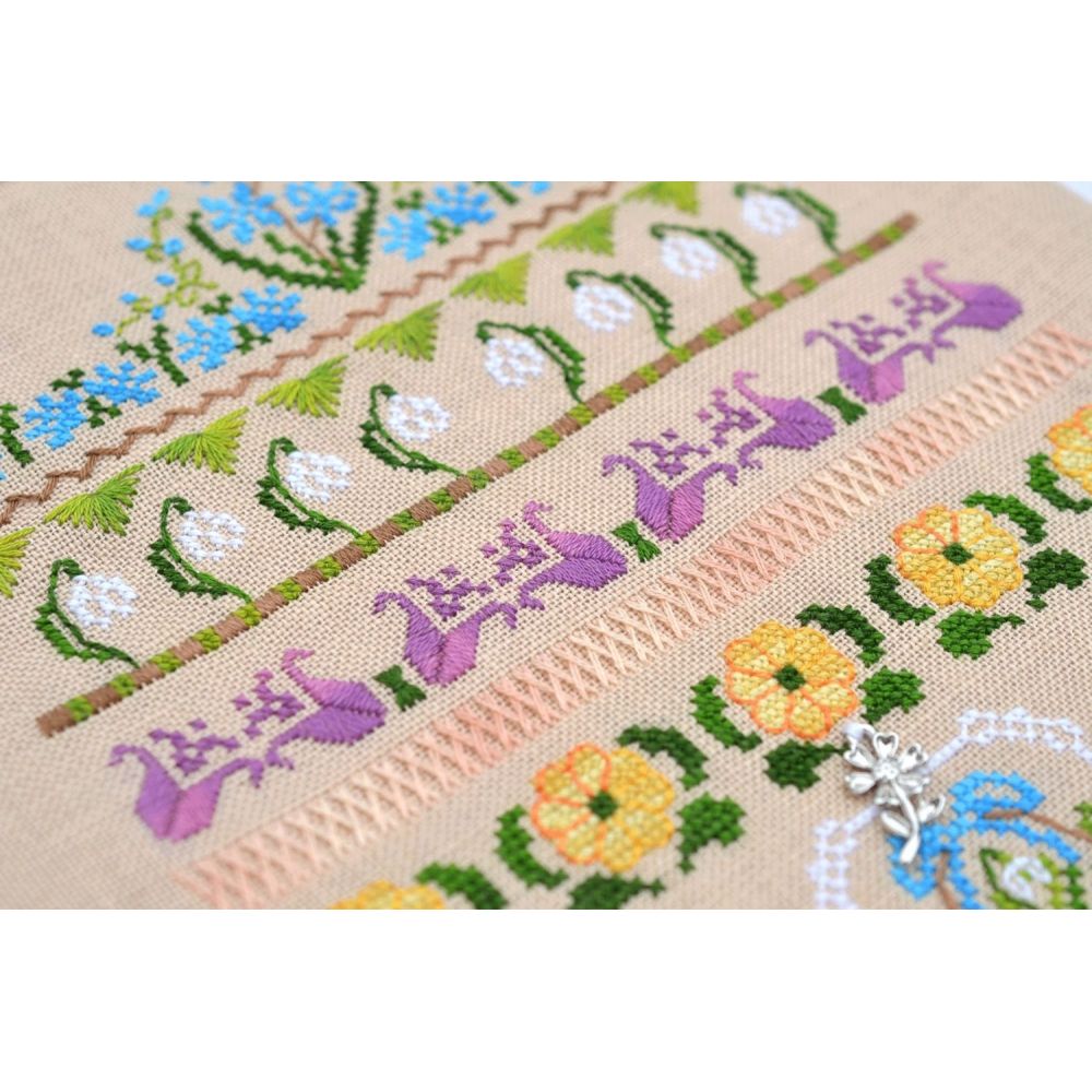 First Flowers Cross Stitch Kit – Tela Artis X-503 – Floral Embroidery Kit – Spring Sampler