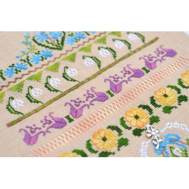 First Flowers Cross Stitch Kit – Tela Artis X-503 – Floral Embroidery Kit – Spring Sampler