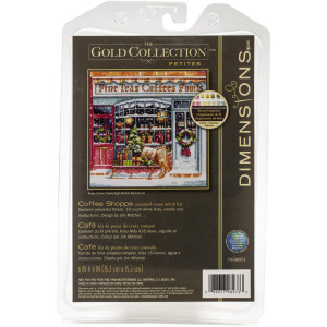 Counted Cross Stitch Kit 6"x6"-Coffee Shop, Dimensions, 8973