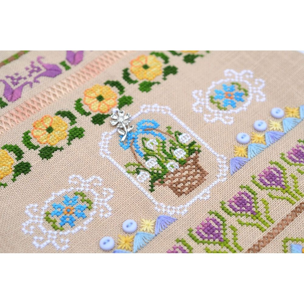 First Flowers Cross Stitch Kit – Tela Artis X-503 – Floral Embroidery Kit – Spring Sampler