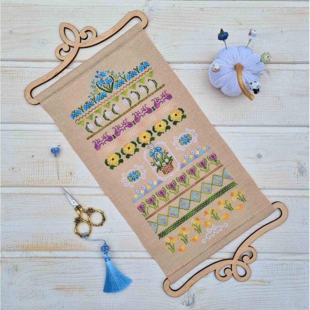 First Flowers Cross Stitch Kit – Tela Artis X-503 – Floral Embroidery Kit – Spring Sampler