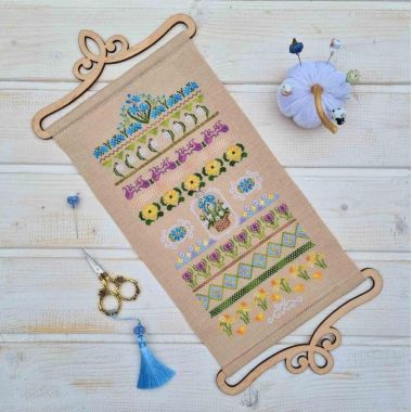 First Flowers Cross Stitch Kit – Tela Artis X-503 – Floral Embroidery Kit – Spring Sampler