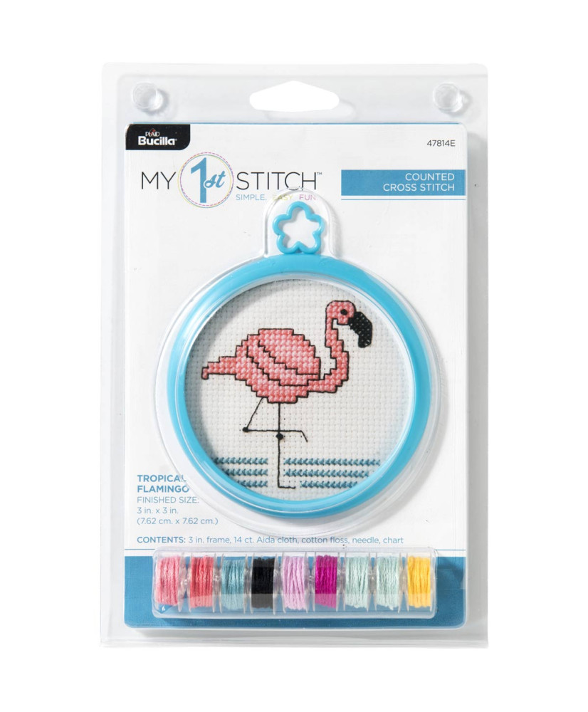 Bucilla ® My 1st Stitch™ - Counted Cross Stitch Kits - Mini - Tropical Flamingo - 47814E