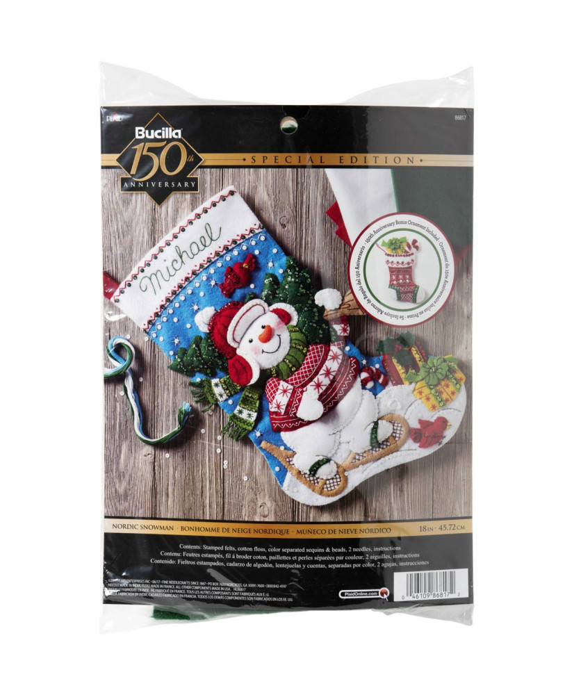 Bucilla ® Seasonal - Felt - Stocking Kits - Nordic Snowman - 86817