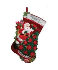 Bucilla ® Seasonal - Felt - Stocking Kits - Santa Poinsettia - 86142