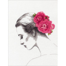 Counted Cross Stitch Kit 9"X12"-Floral Portrait, Dimensions, 70-35379