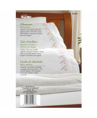 Bucilla ® Stamped Cross Stitch & Embroidery - Pillowcase Pairs - Pretty Posies - 45098