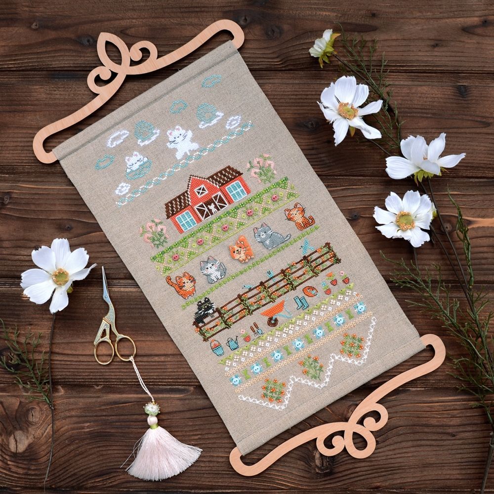 Premium Counted Cross Stitch Kit Sampler Fun farm-3. Paws&whiskers Tela-Artis X-507 Premium Counted Cross Stitch Kit Sampler Fun farm-3. Paws&whiskers Tela-Artis X-507