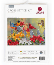 Cross Stitch Kit Luca-S - BU5024 Backyard Birds with Daylilies