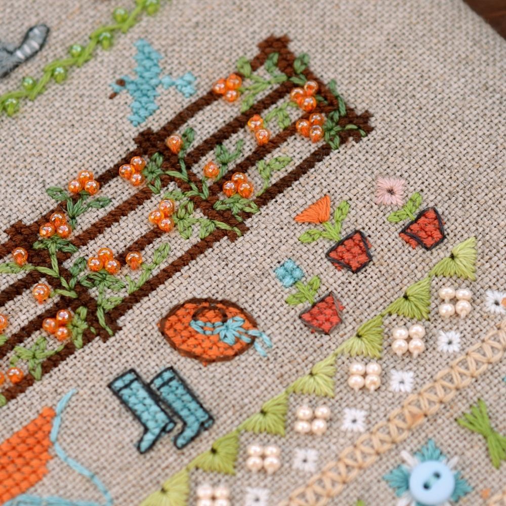Premium Counted Cross Stitch Kit Sampler Fun farm-3. Paws&whiskers Tela-Artis X-507