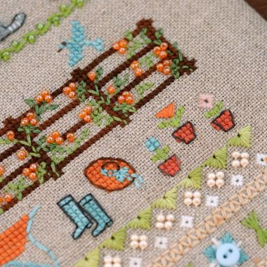 Premium Counted Cross Stitch Kit Sampler Fun farm-3. Paws&whiskers Tela-Artis X-507