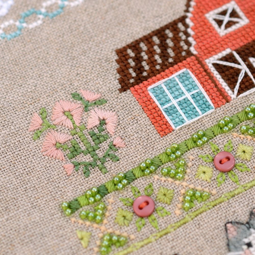 Premium Counted Cross Stitch Kit Sampler Fun farm-3. Paws&whiskers Tela-Artis X-507