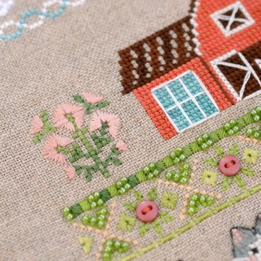 Premium Counted Cross Stitch Kit Sampler Fun farm-3. Paws&whiskers Tela-Artis X-507