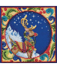 Beaded Cross Stitch Kit Jim Shore Reindeer, Mill Hill JS304101