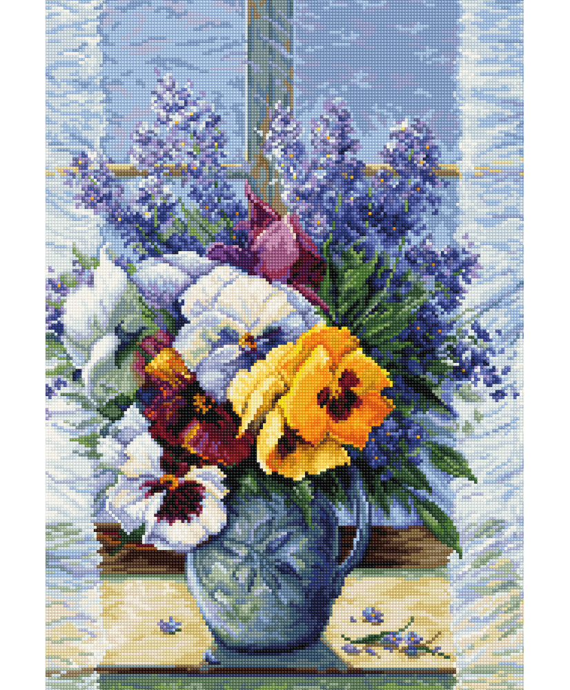 Cross Stitch Kit “Bouquet with Pansies” Luca-S B7030