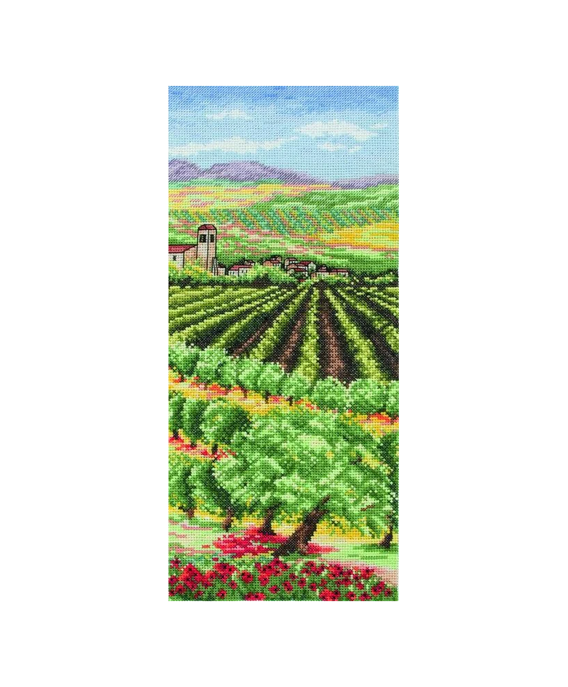 Counted Cross Stitch Kit Italian Olive Groves, Anchor Essentials PCE0808