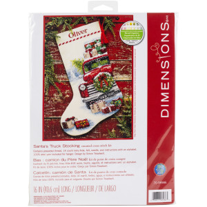 Counted Cross Stitch Kit Santa's Truck Stocking, Dimensions 70-08986