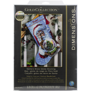 Counted Cross Stitch Kit Santa's Snowglobe Stocking, Dimensions 70-08985