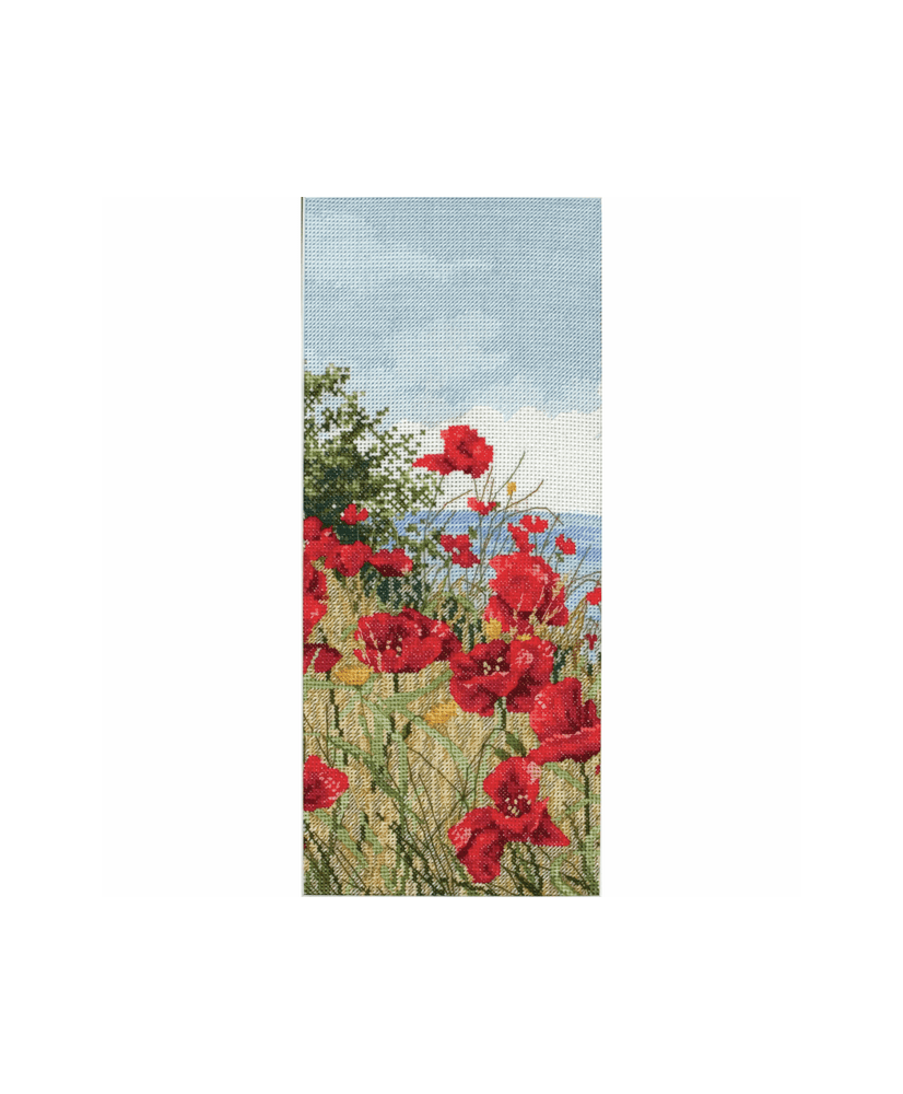 Counted Cross Stitch Kit Cliff Top Poppies View, Anchor Maia APC416