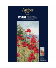 Counted Cross Stitch Kit Cliff Top Poppies View, Anchor Maia APC416