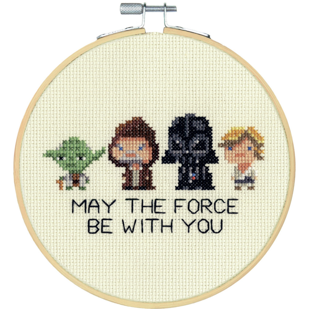 Counted Cross Stitch Kit Star Wars Family Hoop, Dimensions 72-76143
