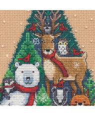 Dimensions Gold Petite Counted Cross Stitch Kit 5"X7" -Woodland Cheer (18 Count), 70-09603