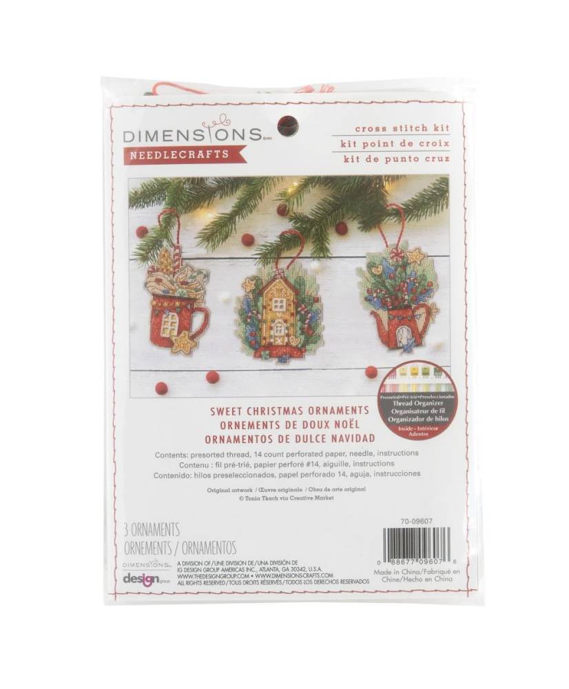 Joy Tag Ornaments Counted Cross Stitch Kit-5 High 14 Count Set Of 9, Pk 1  