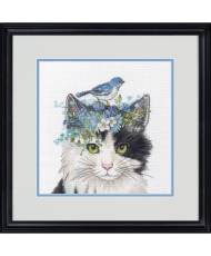Dimensions Counted Cross Stitch Kit - Floral Crown Cat 16 Count, 70-35433