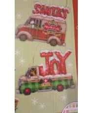 Counted Cross Stitch Kit Holiday Truck Ornaments, Dimensions 70-08974