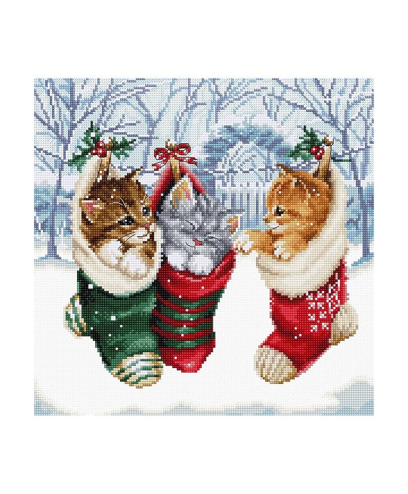 Cross Stitch Kit “Snowy Kitties” LETISTITCH L8087