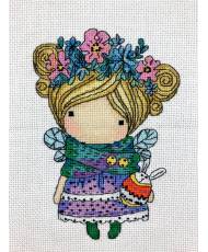 Cross Stitch Kit Girl Spring, Iris Design, 05723A