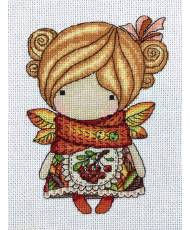 Cross Stitch Kit Girl Autumn, Iris Design, 05319A