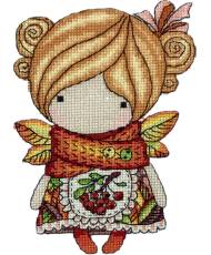 Cross Stitch Kit Girl Autumn, Iris Design, 05319A ( Aida 16ct)