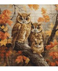 Cross Stitch Kit Luca-S - The Owls Family, BU5045