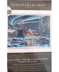 Gold Collection Dimensions Counted Cross Stitch Kit Aurora Cabin,35212