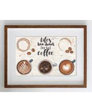 Letistitch Life’s too short for a bad coffee, Cross Stitch Kit L8097