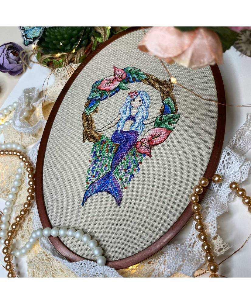 Cross Stitch Kit on Evenweave Fabric Mermaid, 1055