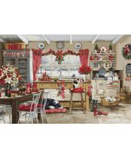 Cross Stitch Kit Luca-S GOLD - Christmas Farmhouse Kitchen, BU5053