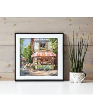 Cross stitch kit Corner Shop / Boutique de quartier LETISTITCH, L8101