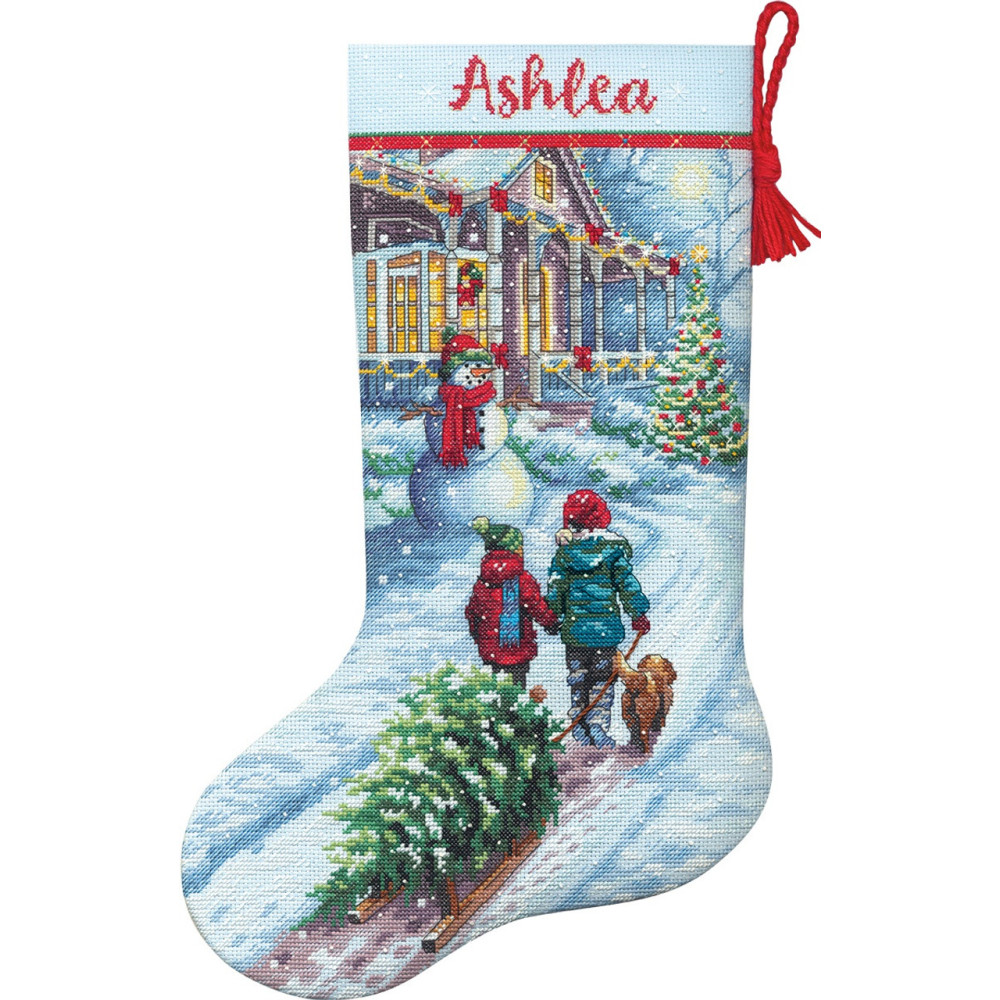 Counted Cross Stitch Kit 16" Long-Christmas Tradition Stocking, Dimensions, 70-08995