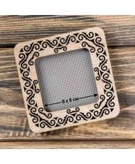 Small Hoop plywood magnetic for embroidery 6x6cm, ornament, Wonderland Crafts WLMP-001